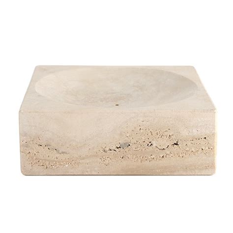 Ren Incense Holder 11x11x4cm in Travertine Beige .